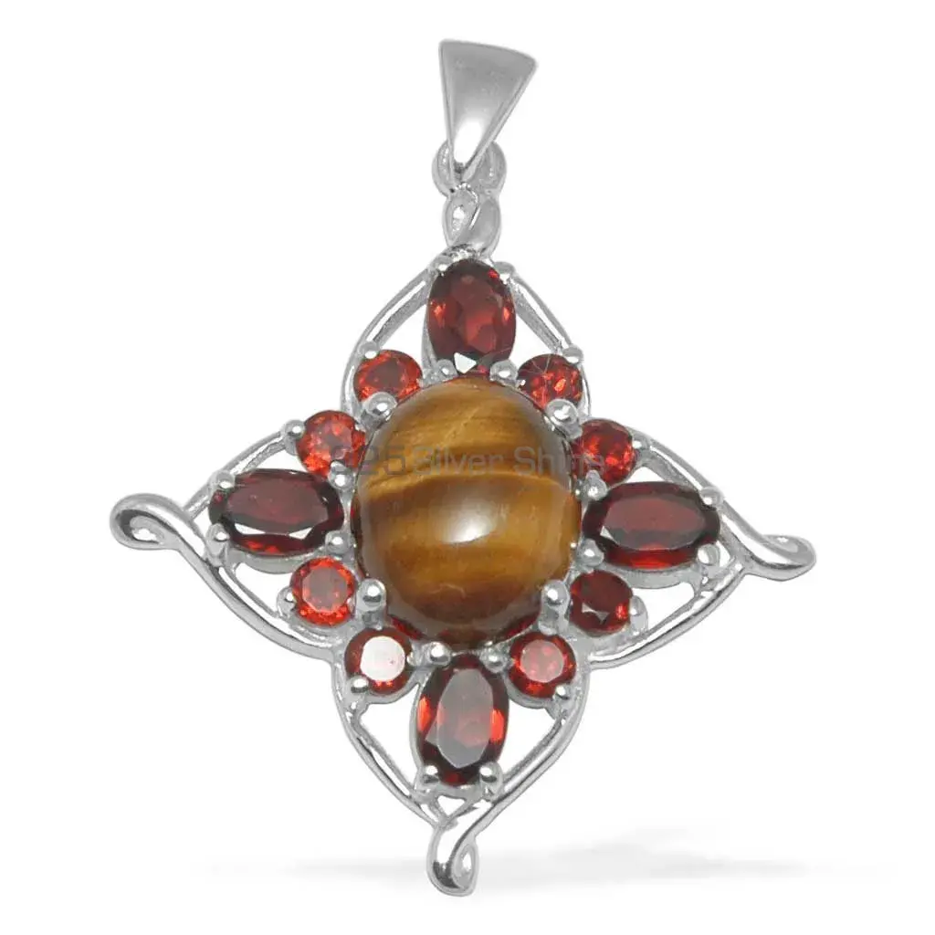 925 Sterling Silver Handmade Pendants In Multi Gemstone Jewelry 925SP1466_0