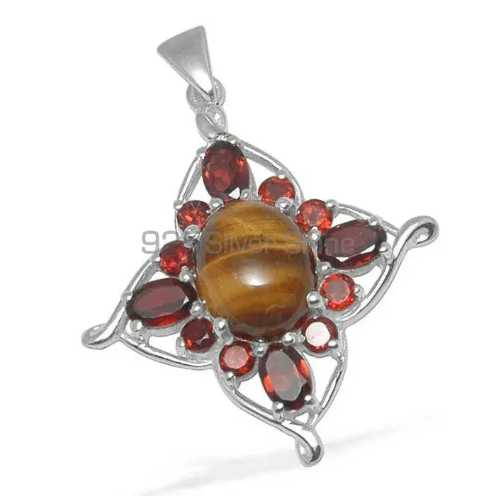 925 Sterling Silver Handmade Pendants In Multi Gemstone Jewelry 925SP1466_1