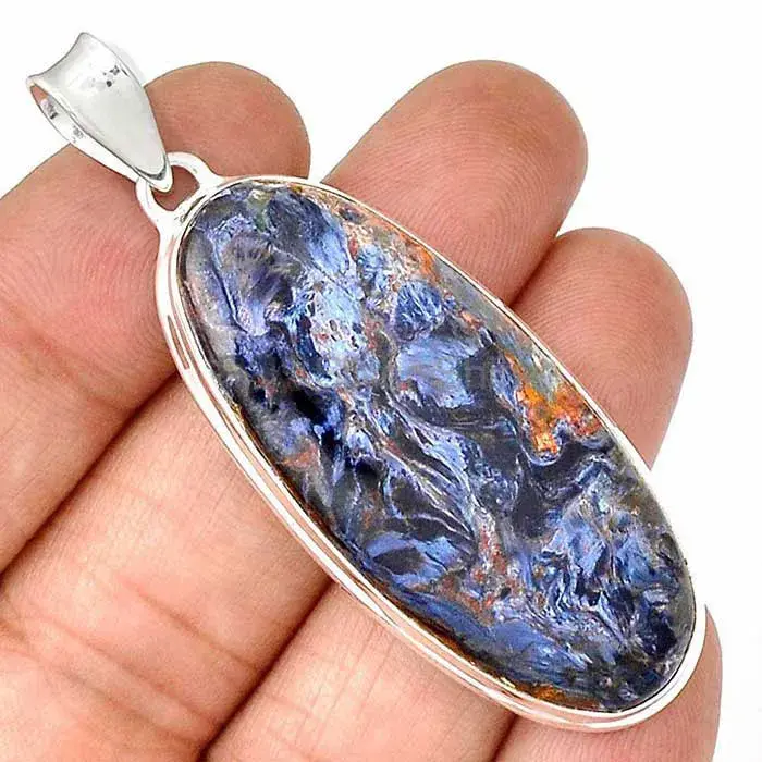 925 Sterling Silver Handmade Pendants In Pietersite Gemstone Jewelry 925SP144_0