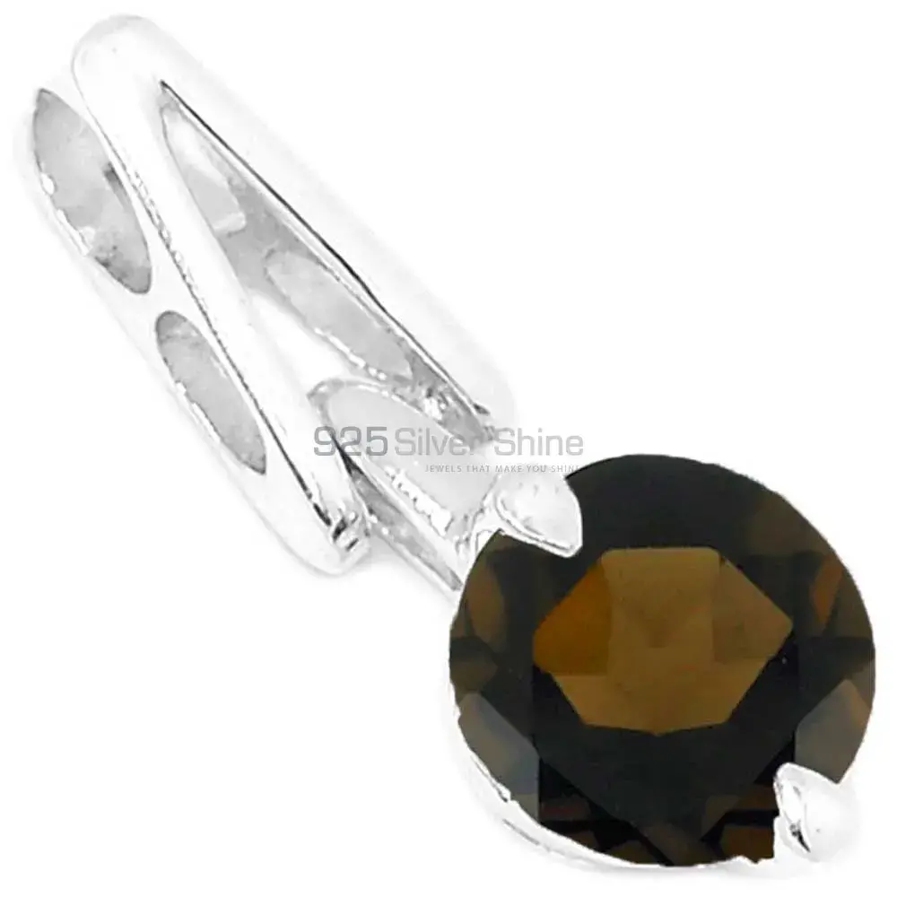 925 Sterling Silver Handmade Pendants In Smokey Gemstone Jewelry 925SSP301-1_0