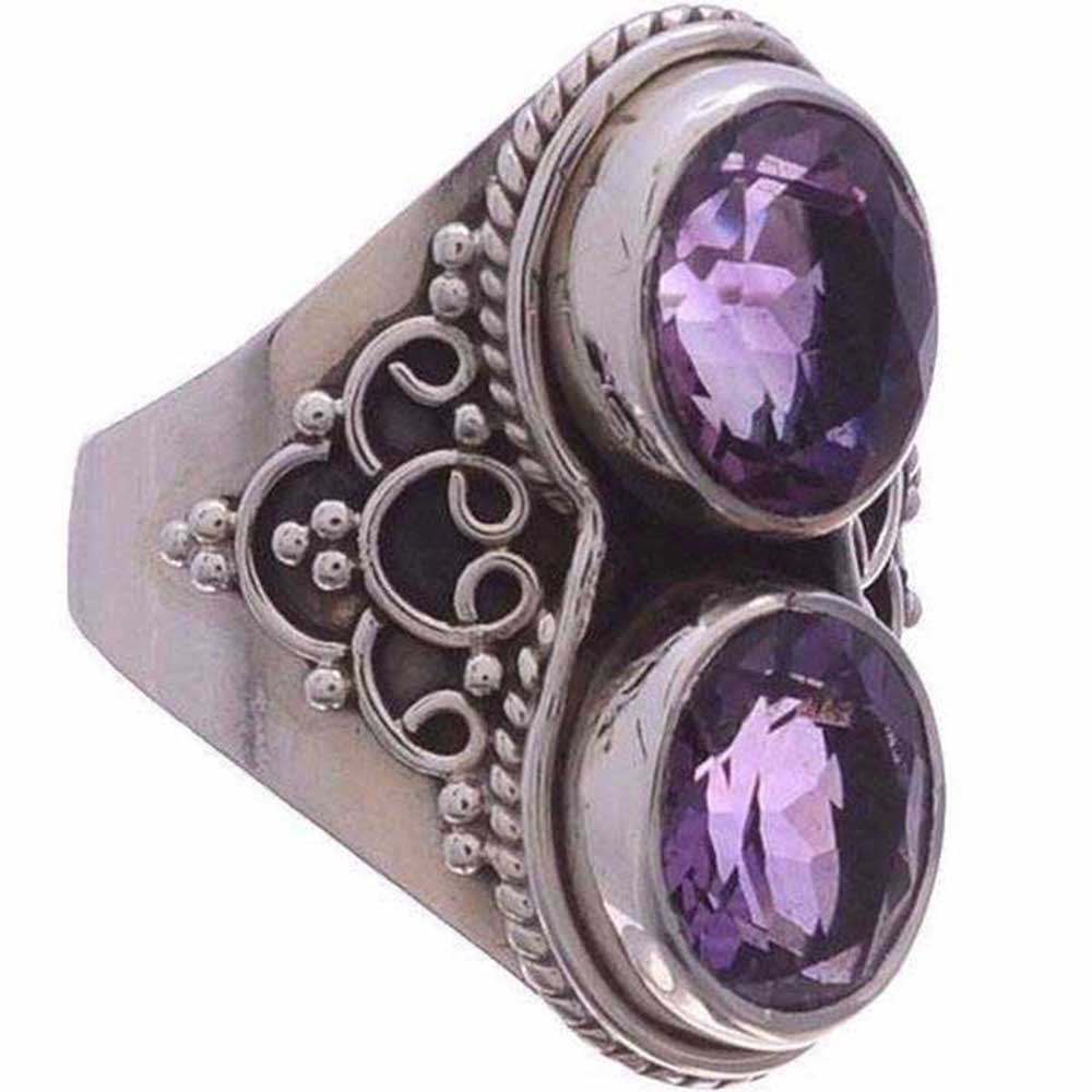 925 Sterling Silver Handmade Rings In Amethyst Gemstone Jewelry 925SR967_1