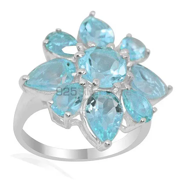 925 Sterling Silver Handmade Rings In Blue Topaz Gemstone Jewelry 925SR2033_1