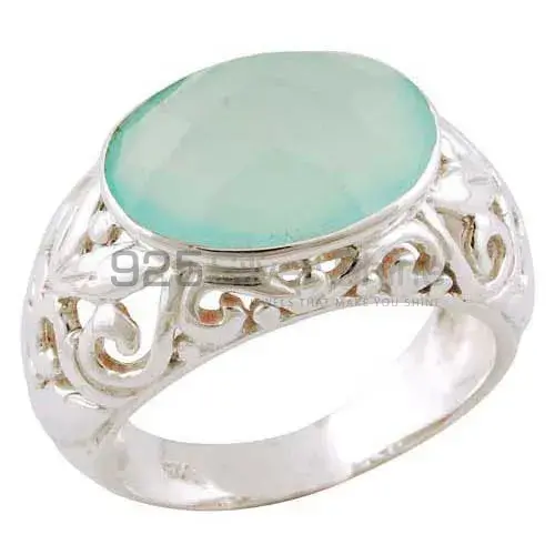 925 Sterling Silver Handmade Rings In Chalcedony Gemstone Jewelry 925SR3400_0