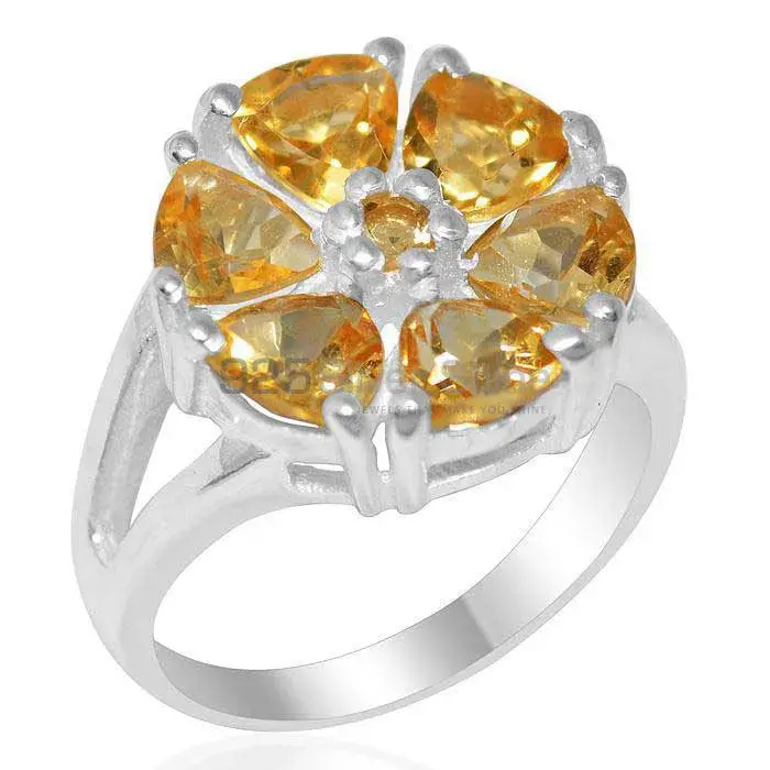 925 Sterling Silver Handmade Rings In Citrine Gemstone Jewelry 925SR2191