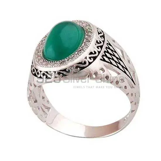 925 Sterling Silver Handmade Rings Exporters In Green Onyx Gemstone Jewelry 925SR3988_0