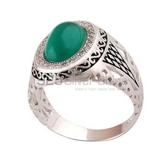925 Sterling Silver Handmade Rings In Green Onyx Gemstone Jewelry 925SR3988_1