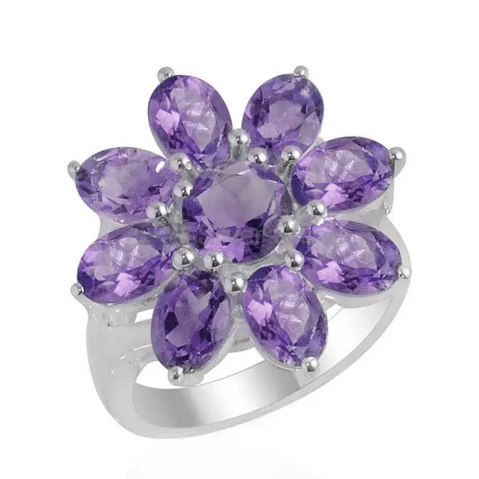 925 Sterling Silver Handmade Rings In Amethyst Gemstone Jewelry 925SR2110_0