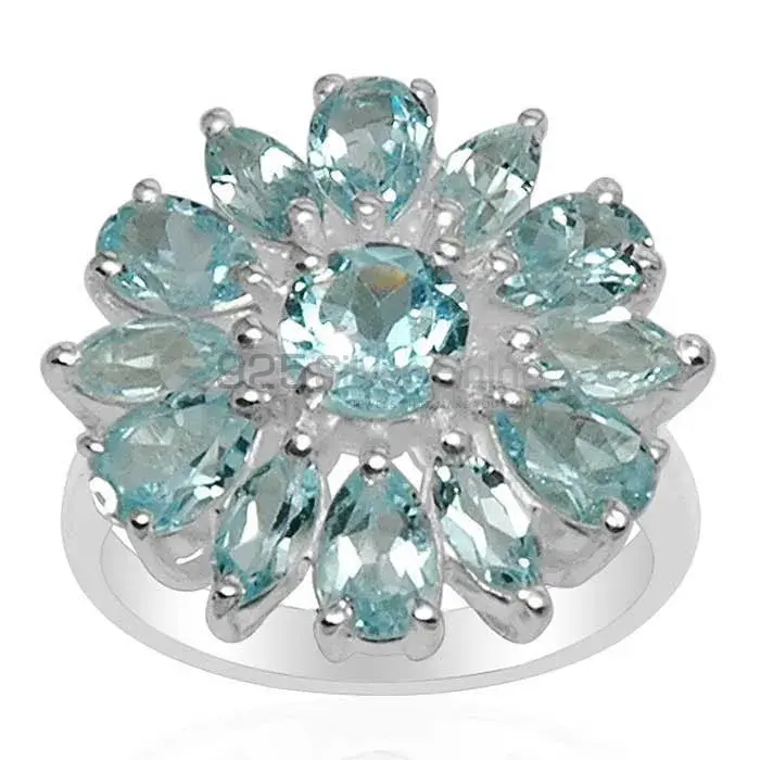 925 Sterling Silver Handmade Rings Manufacturer In Blue Topaz Gemstone Jewelry 925SR1569