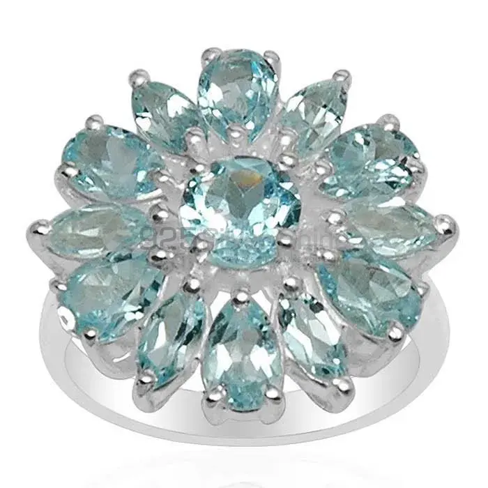 925 Sterling Silver Handmade Rings In Blue Topaz Gemstone Jewelry 925SR1569_0
