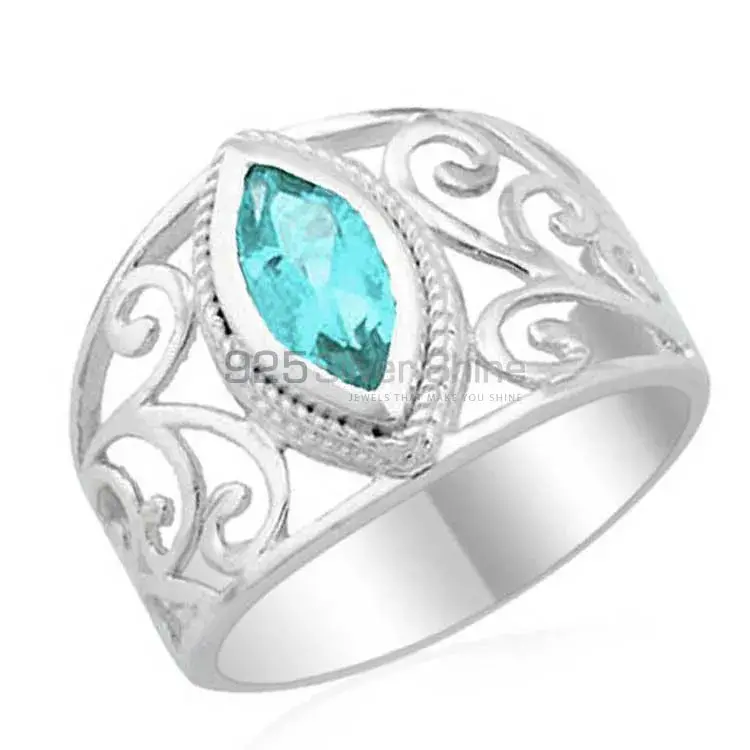 925 Sterling Silver Handmade Rings Manufacturer In Blue Topaz Gemstone Jewelry 925SR1806_0