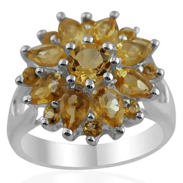 925 Sterling Silver Handmade Rings In Citrine Gemstone Jewelry 925SR1411_0