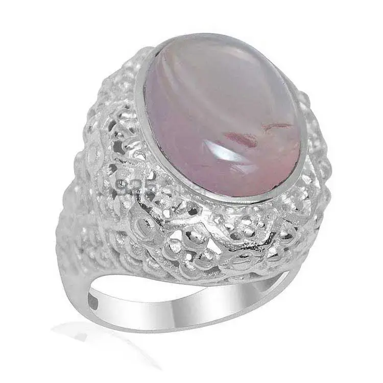 925 Sterling Silver Handmade Rings Manufacturer In Rose Quartz Gemstone Jewelry 925SR1952_0