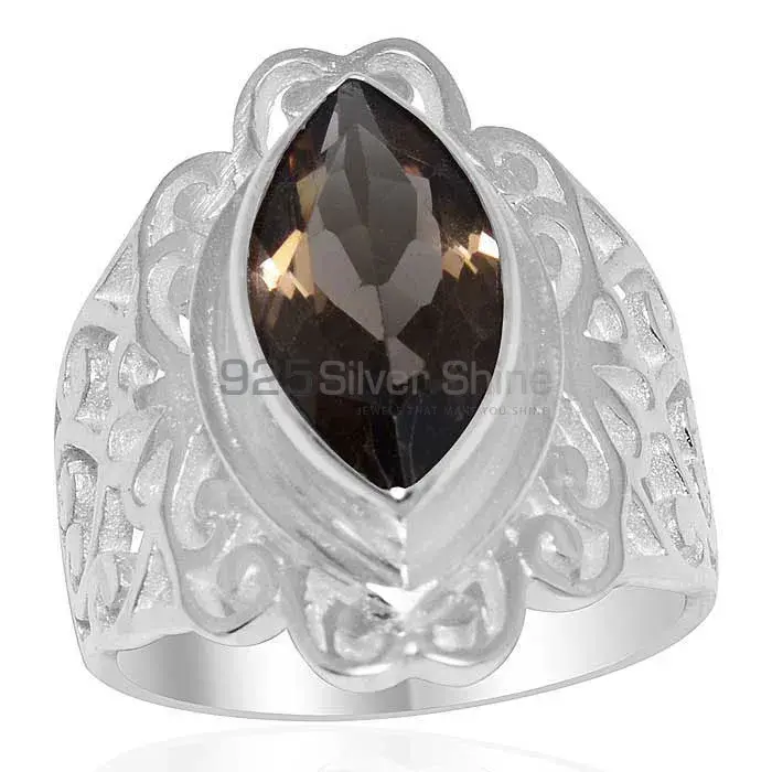925 Sterling Silver Handmade Rings In Smoky Quartz Gemstone Jewelry 925SR1648_0