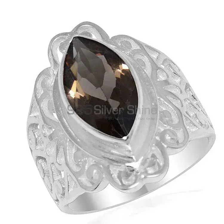 925 Sterling Silver Handmade Rings Manufacturer In Smoky Quartz Gemstone Jewelry 925SR1648_0