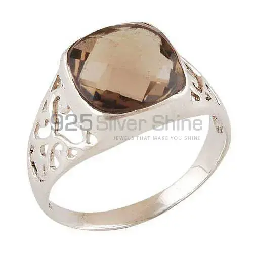 925 Sterling Silver Handmade Rings In Smoky Quartz Gemstone Jewelry 925SR4065_0