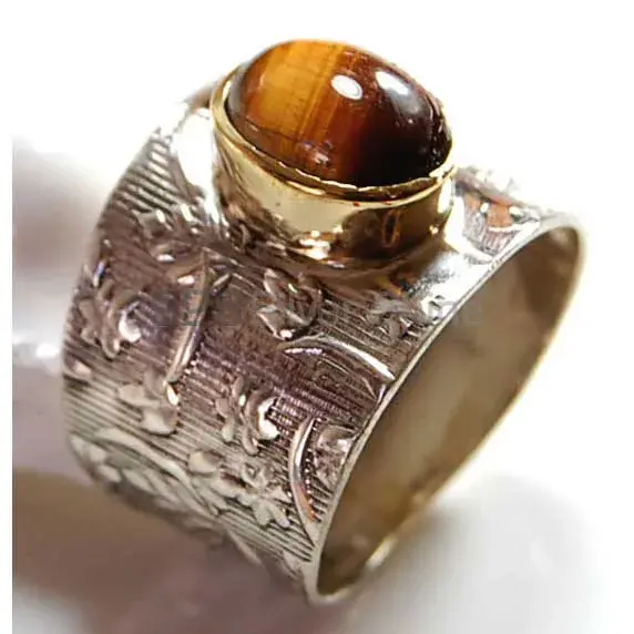 925 Sterling Silver Handmade Rings In Tiger's Eye Gemstone Jewelry 925SR3713