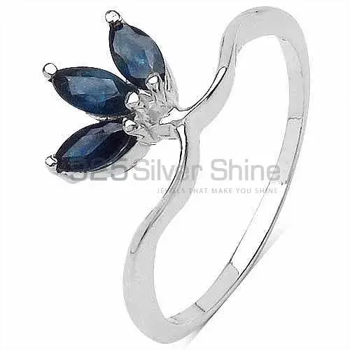 925 Sterling Silver Handmade Rings Suppliers In Dyed Blue Sapphire Gemstone Jewelry 925SR3241