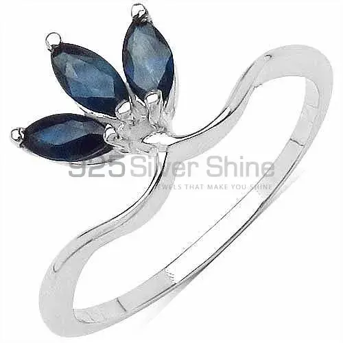 925 Sterling Silver Handmade Rings Suppliers In Dyed Blue Sapphire Gemstone Jewelry 925SR3241_1