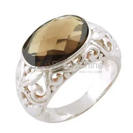 925 Sterling Silver Handmade Rings Suppliers In Smoky Quartz Gemstone Jewelry 925SR3399_0