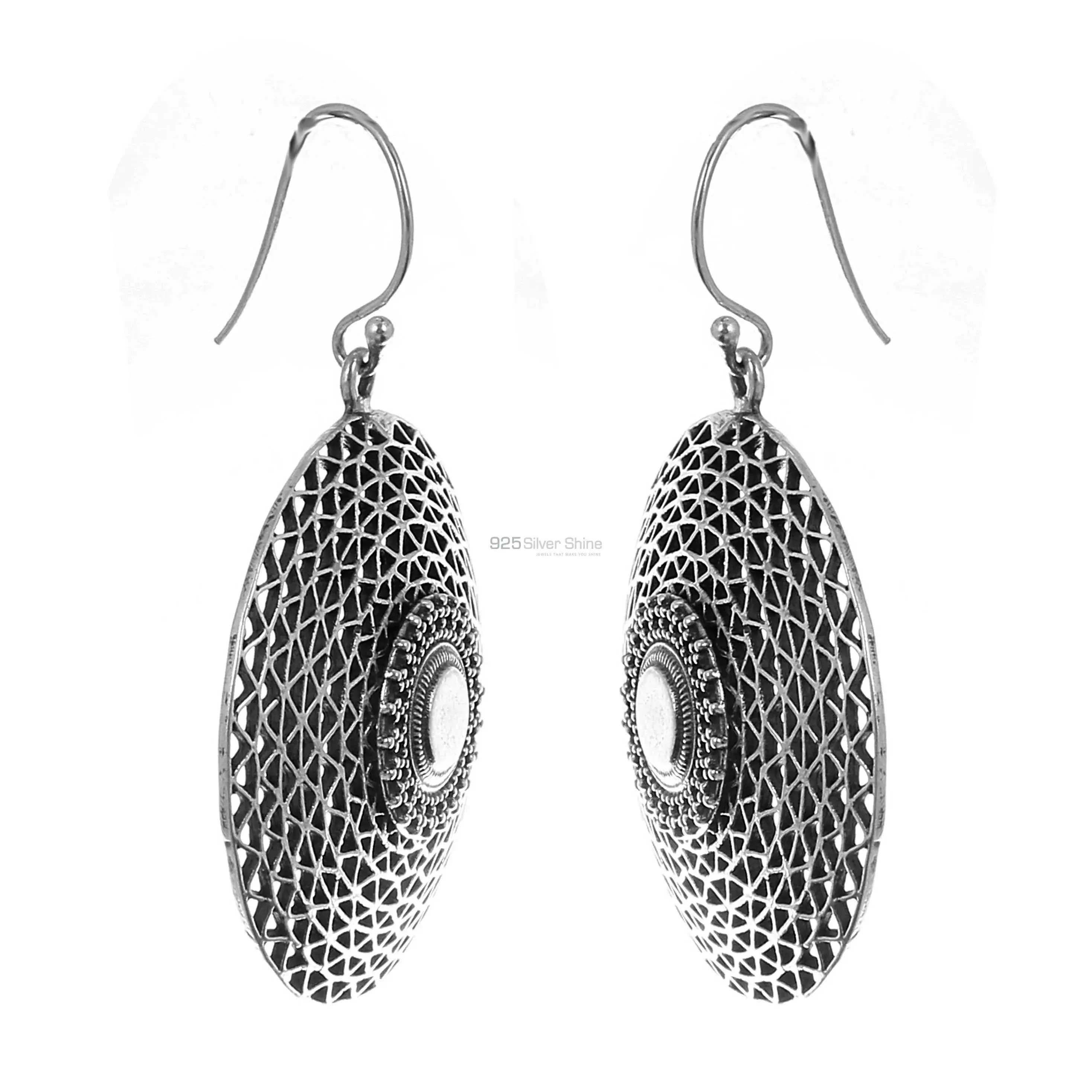 925 Sterling Silver Meditations Filigree Earring Jewelry 925SE153_0