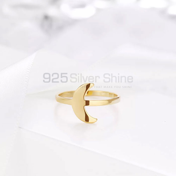 925 Sterling Silver Minimalist Moon Ring For Women's MOMP404