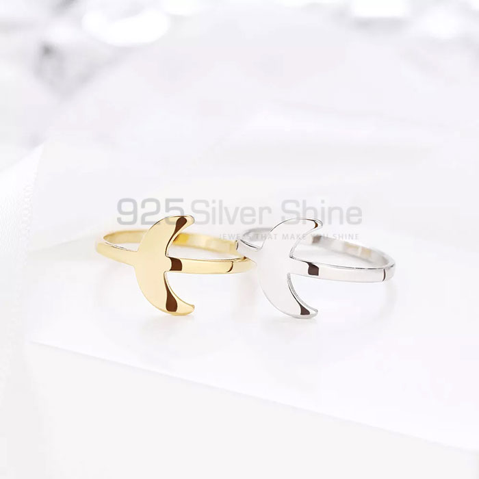 925 Sterling Silver Minimalist Moon Ring For Women's MOMP404_1