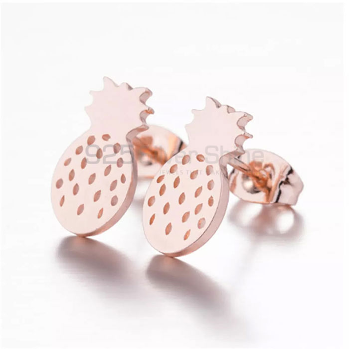 925 Sterling Silver Pineapple Fruit Minimalist Earring Jewelry FRME269