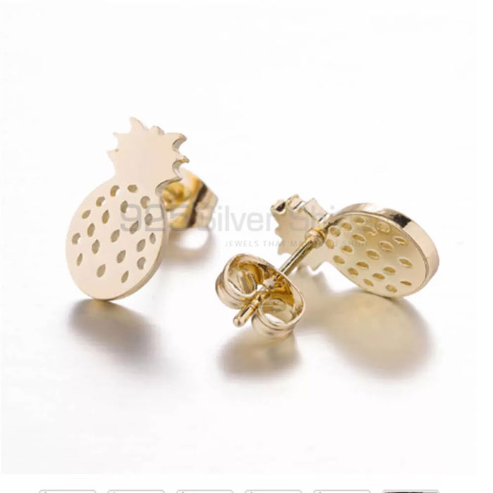 925 Sterling Silver Pineapple Fruit Minimalist Earring Jewelry FRME269_0