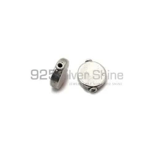 925 Sterling silver Plain Coin Handmade Beads 16x14x4.4mm .Sold Per Package of 10-925SPB102