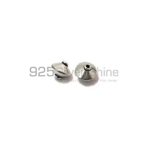 925 Sterling silver Plain Lettuce Handmade Beads 7.8x9.1mm .Sold Per Package of 10-925SPB108