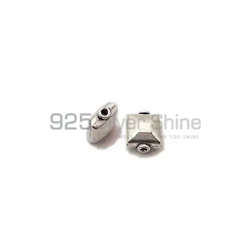 925 Sterling silver Plain Square Handmade Beads 12x10.1mm .Sold Per Package of 10-925SPB100