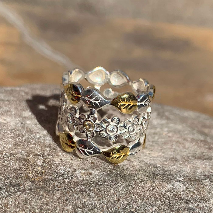 925 Sterling Silver Ring In Cubic Zirconium Gemstone Jewelry SSR179_1