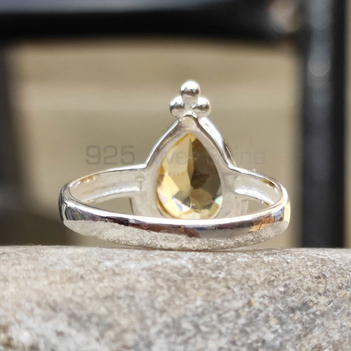 Pear Citrine Gemstone Sterling Silver Rings SSR11_2