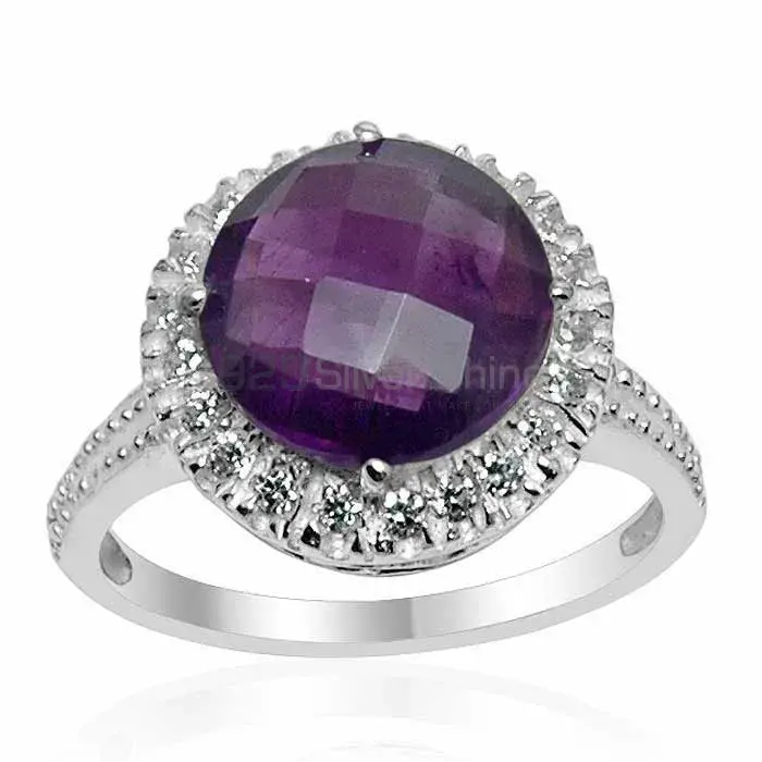 Natural Amethyts Gemstone Silver Rings Jewelry 925SR1547