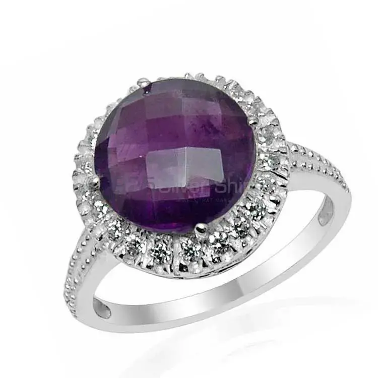 Natural Amethyts Gemstone Silver Rings Jewelry 925SR1547_0