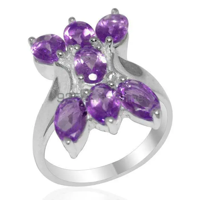 925 Sterling Silver Rings Exporters In Genuine Amethyst Gemstone 925SR2009