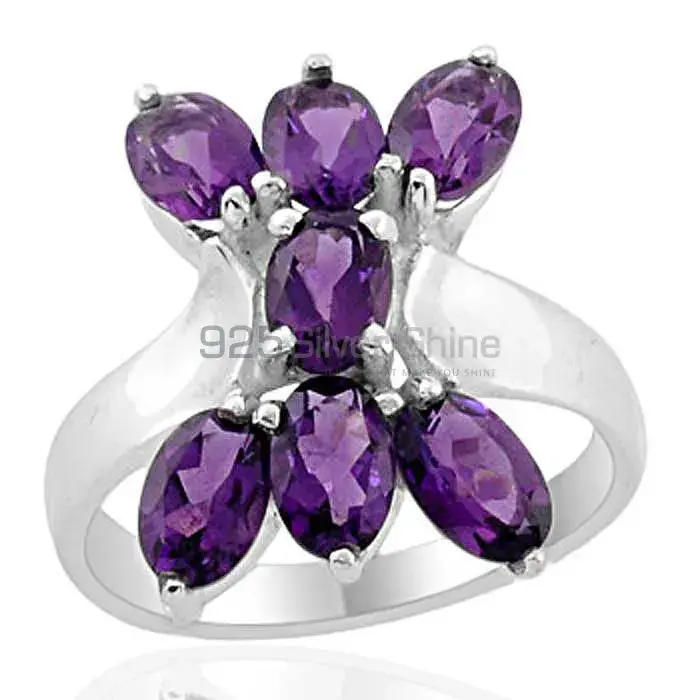 925 Sterling Silver Rings Exporters In Genuine Amethyst Gemstone 925SR2009_0