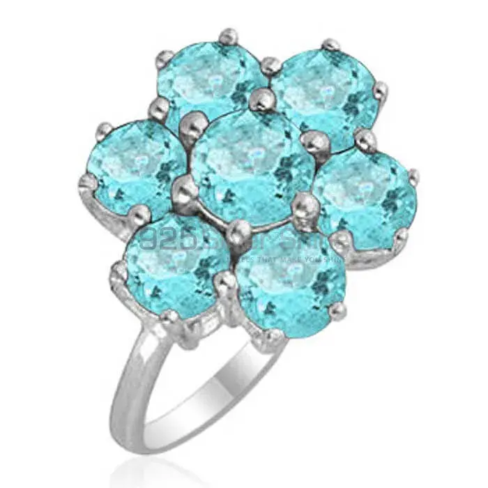925 Sterling Silver Rings In Genuine Blue Topaz Gemstone 925SR1851