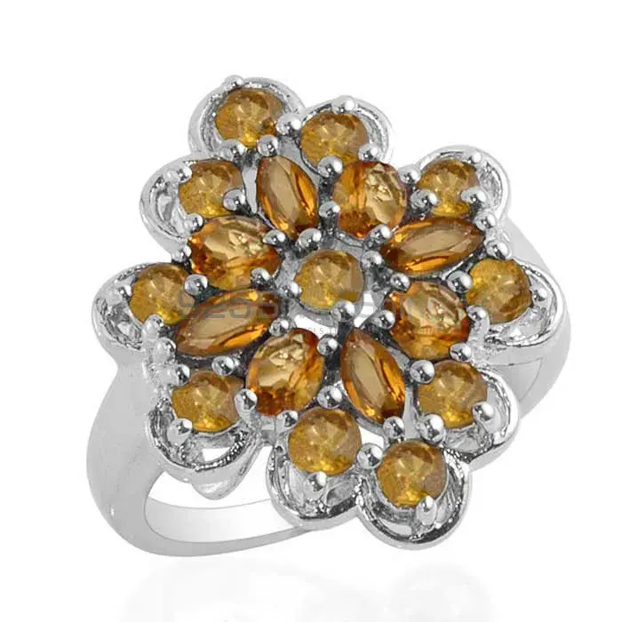 925 Sterling Silver Rings Exporters In Genuine Citrine Gemstone 925SR1705