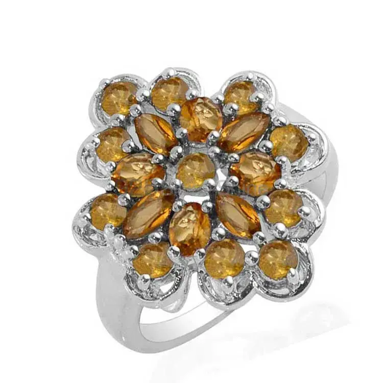 925 Sterling Silver Rings Exporters In Genuine Citrine Gemstone 925SR1705_0