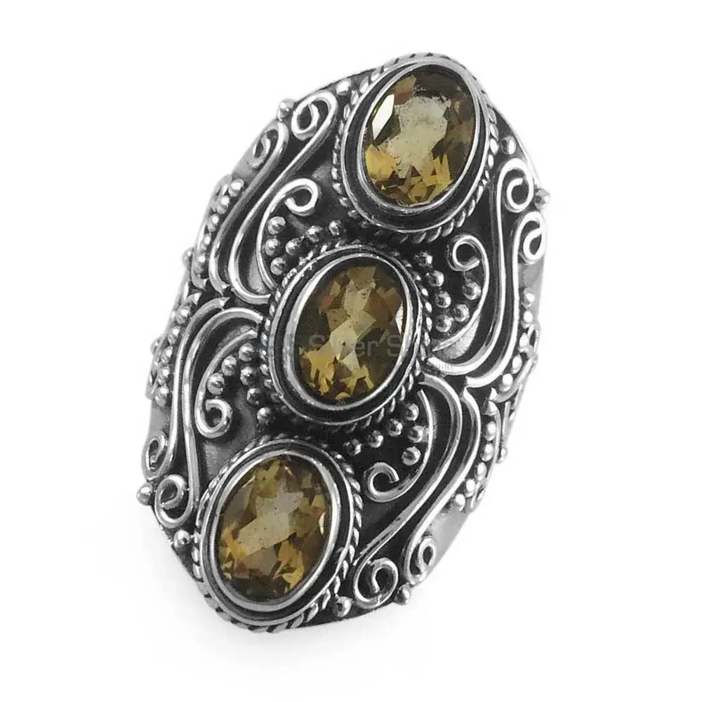 925 Sterling Silver Rings Exporters In Genuine Citrine Gemstone 925SR3849_0