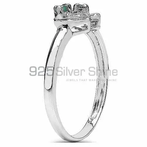 925 Sterling Silver Rings Exporters In Genuine Dyed Emerald Gemstone 925SR3124_0