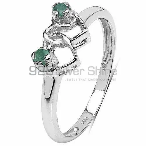 925 Sterling Silver Rings Exporters In Genuine Dyed Emerald Gemstone 925SR3124_1