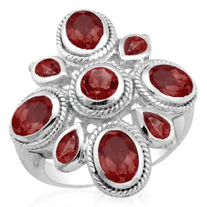 925 Sterling Silver Rings Exporters In Genuine Garnet Gemstone 925SR1784