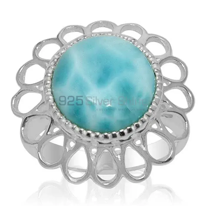 925 Sterling Silver Rings Exporters In Genuine Larimar Gemstone 925SR1468