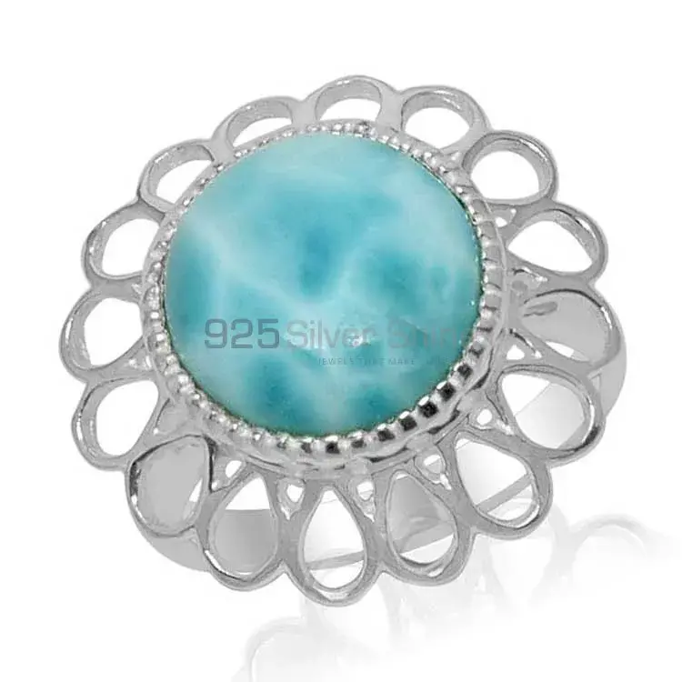 925 Sterling Silver Rings Exporters In Genuine Larimar Gemstone 925SR1468_0