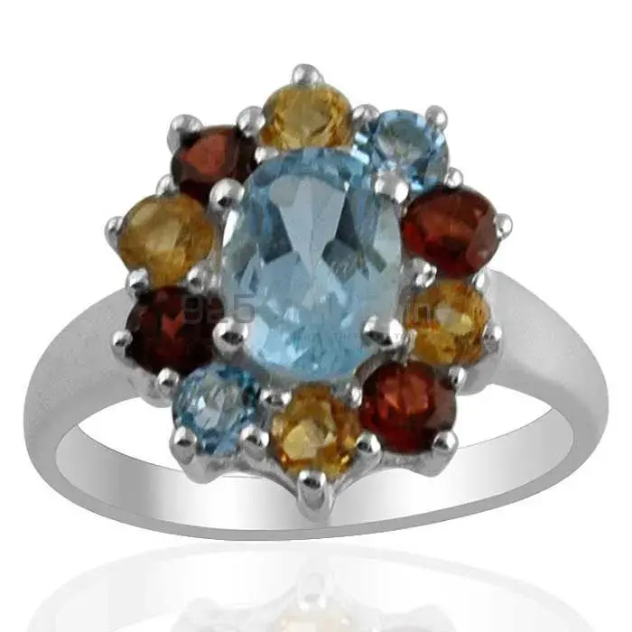 925 Sterling Silver Rings Exporters In Genuine Multi Gemstone 925SR1389