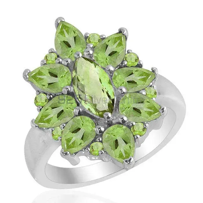 925 Sterling Silver Rings In Genuine Peridot Gemstone 925SR2167