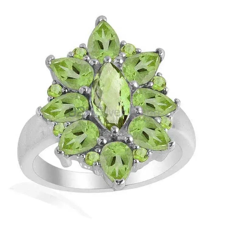 925 Sterling Silver Rings In Genuine Peridot Gemstone 925SR2167_0