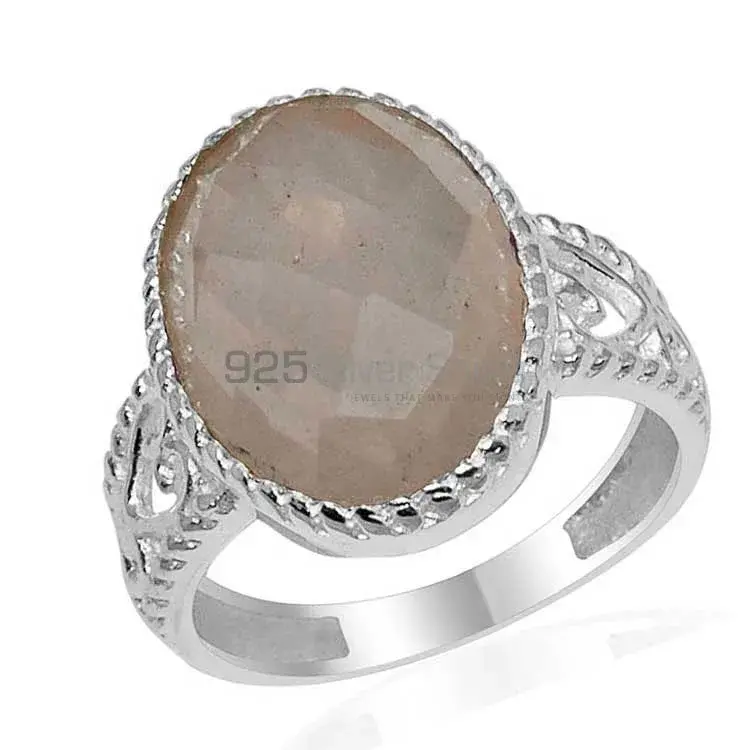 925 Sterling Silver Rings Exporters In Genuine Rose Quartz Gemstone 925SR1626_0